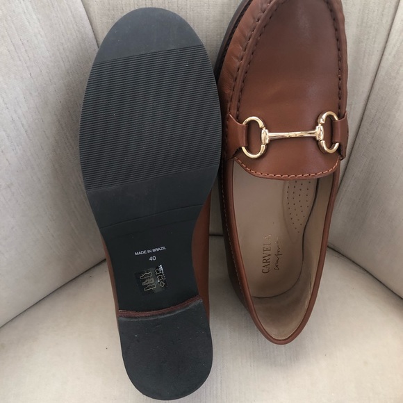 Cognac leather flat loafers - Picture 2 of 6